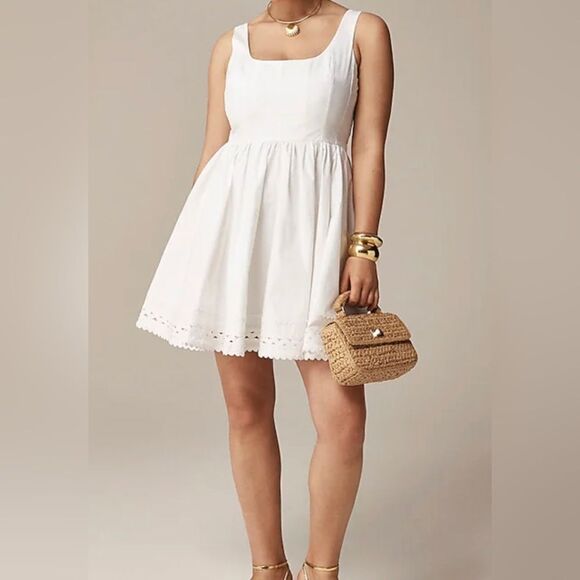 J.Crew Fit-and-flare mini dress with rickrack trim NWT Size 4 - Picture 1 of 11